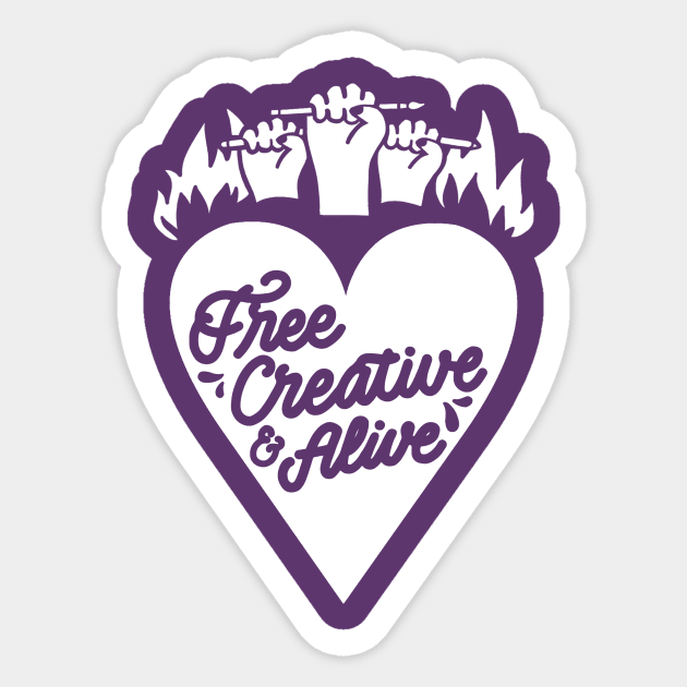 Free, creative & alive Sticker by Lucia Types